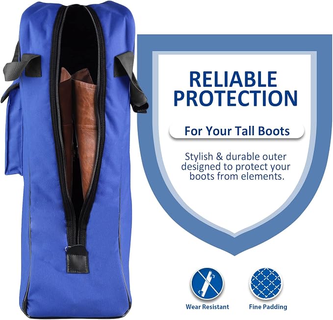 Harrison Howard Tall Boot Carry Bag Protect Rider Boots for Shows Competition Travel Long-lasting Royal Blue - Image 3