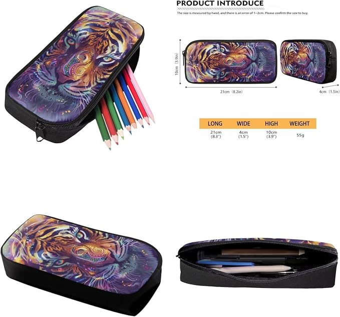 Tiger Backpack for Kids Girls Backpack with Lunch Box Water Bottle Holder and Soft Pencil Case 4PCS Bookbag with Compartments 17 inch Sturdy School Bag with Side Pocket for Elementary Girls - Image 6