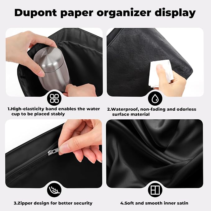 DGAZ Lightweight Purse Organizer Insert for GYARD-Anjou/Artois/SaintLouis Bags,silk and DupontPaper handbag inner for Luxury Bag(Black,ArtoisPM) - Image 9