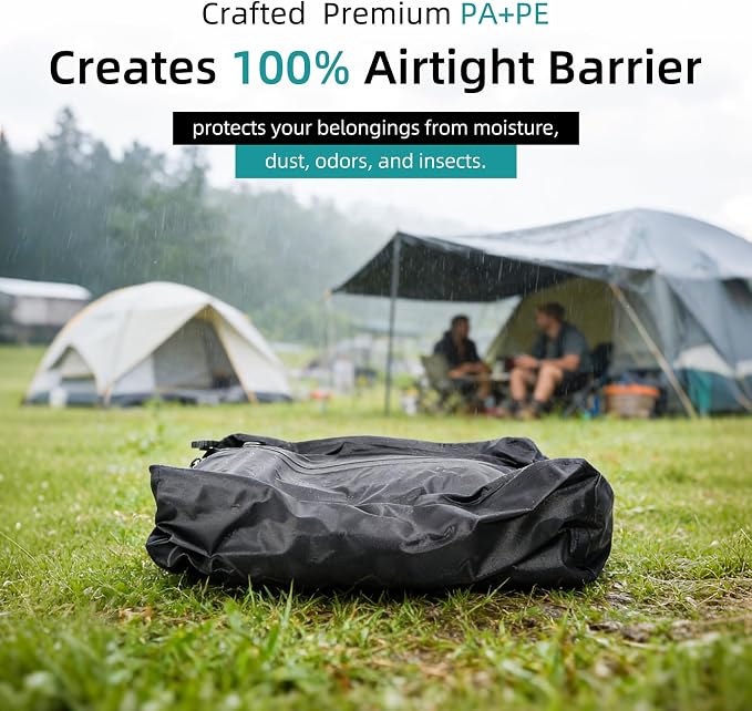 One-Touch Vacuum Compression Travel Bag for Carry-on Suitcase and Backpack, Reusable & USB-C Rechargeable Pump-Free Waterproof Space Saver Vacpack (1PC Black) - Image 5