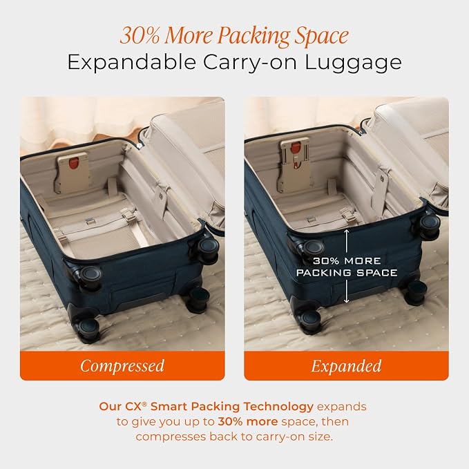 Briggs & Riley Essential 22" Carry On Expandable Spinner - Luggage for Travel, Suitcases with Wheels, Softside Rolling Bag for Men & Women, Self-Repairing Zipper - Baseline Collection, Black - Image 5