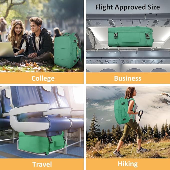Taygeer Travel Backpack for College Woman, Backpack for 15.6 inch Laptop | Lightweight TSA Friendly Bag for Women with Water Bottle Holder, Back Pack Carry On Luggage for friend Gym Sport,Green - Image 9