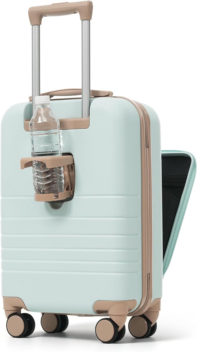 20 Inch Checked Suitcase with TSA Lock Travel Duffel Bag Wet-Dry Toiletry Bag, Green Front-Opening - Image 8