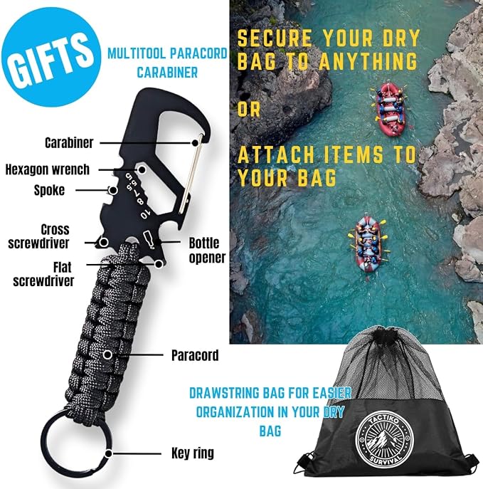 Tactiko Survival 35L Heavy-Duty 100% Waterproof Backpack | Roll Top Dry Bag - Image 9