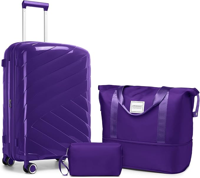 Carry On Luggage 22x14x9 Airline Approved, 20 Inch Expandable Hardshell Luggage Carry-on Suitcases with Spinner Wheels, Carry On Suitcase Set for Women (PURPLE) by TRIPLAYER