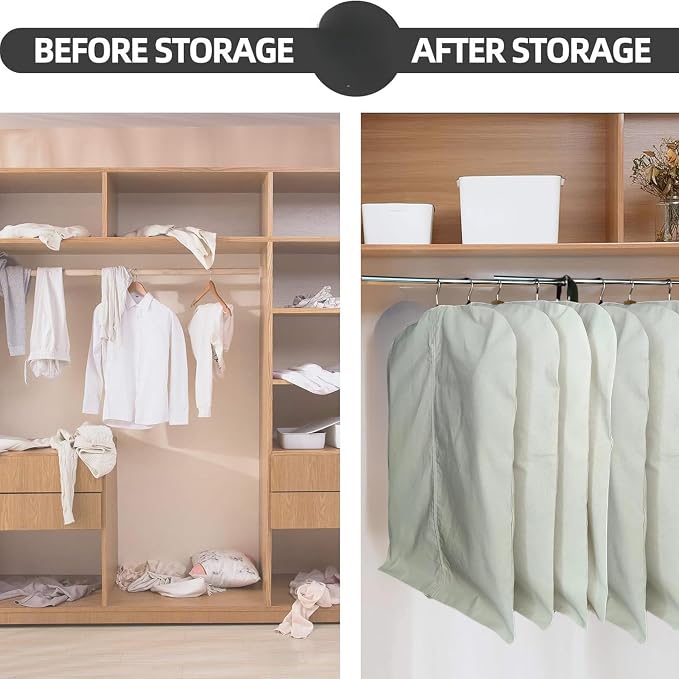 Premium 100% Cotton Garment Bags – 48" Off-White Canvas Suit Cover with YKK Zipper – Breathable, Dust-Proof Storage for Suits, Coats, Dresses, Jackets & Travel/Closet Use - Image 7