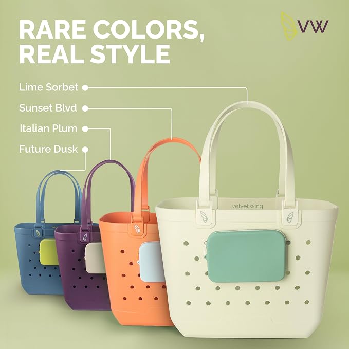 Large Rubber Beach Tote Bag - Waterproof Bag With Sand Proof Pouch For Beach, Travel, Pool (13.7" x 9.4" x 18.9") - Image 8