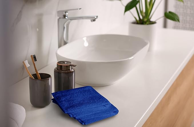 100% Cotton Washcloths 24 Pack (12x12 Inches) Soft, Highly Absorbent Washcloth, Face Towels, Wash Cloths for Face, Ring Spun, Bulk Pack (Royal Blue) - Image 4