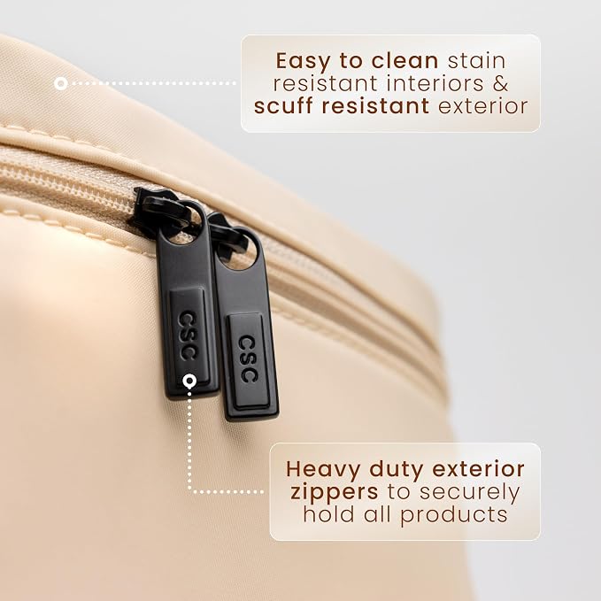 CLEAN SKIN CLUB Clean Towels XL Dedicated Travel Cosmetic Makeup Bag, Portable Large Capacity Beauty Toiletry Water Resistant Organizer Case with Dividers, Zipped Compartments - Image 3