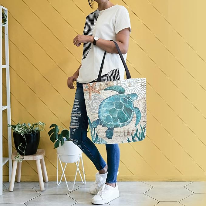 senya Large Beach Shoulder Bags Canvas Tote Water Resistant for Gym Travel Daily - Image 2