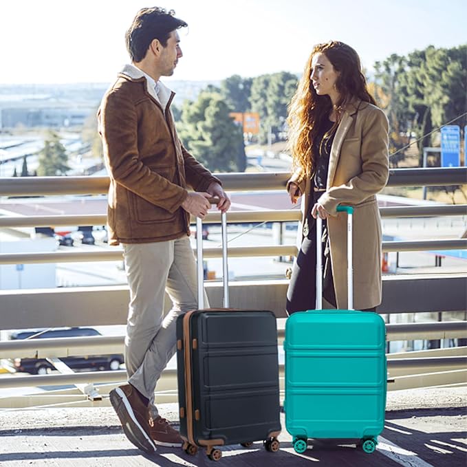 Kono Carry On Luggage 22x14x9 Airline Approved with Spinner Wheels | Lightweight PC+ABS 20 Inch Luggage with TSA Lock,Expandable Hard Shell Carry On Suitcases for Men Women,Turquoise - Image 2