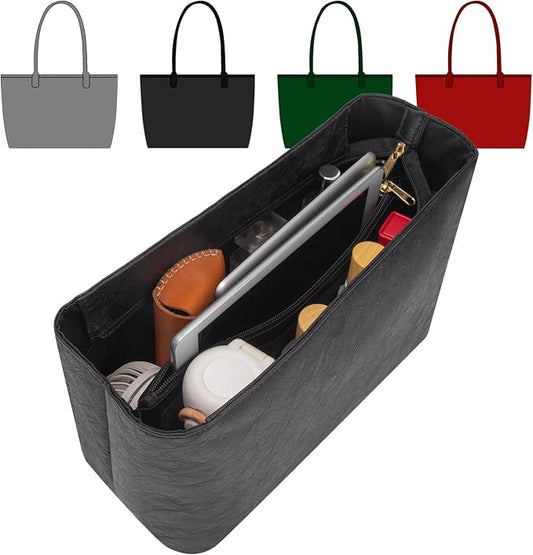 Tote Bag Organizer Insert, Purse Inner Suit for PM HandBag, Makeup Liner HandBag Shaper (Black, PM) by CRAZYSMITH