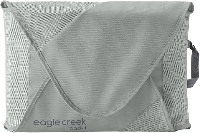 Eagle Creek Pack-It Reveal Garment Folder - Travel Garment Bag with Compression Wings to Maximize Luggage Space - Convenient Top Handle - Quick Drying Material - Storm Grey - Large by EagleCreek