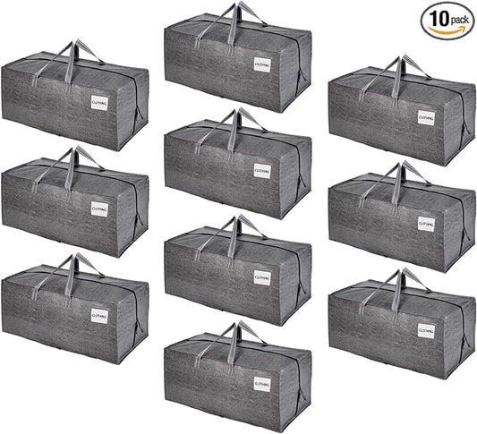 VENO 10 Pack Heavy Duty Moving Bags with Backpack Straps, Zippers & Handles, Extra Large Packing Bags for College Dorm Essentials, Moving Supplies Alternative to Cardboard Moving Boxes by Veno