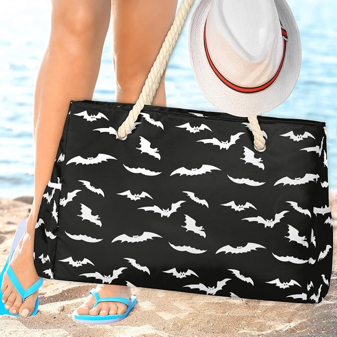 Large Beach Bag with Zipper Beach Bags for Women Water Resistant Swim Pool Bag - Image 3