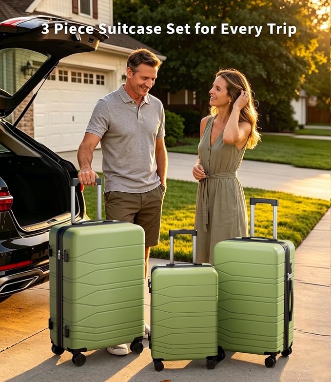 3 Piece Luggage Set, 20/24/28 Inch Expandable Luggage Sets with Spinner Wheels, ABS+PC Hardshell Suitcases, Suitcase Set with Double-Layer Explosion Zipper, TSA Lock - Image 2