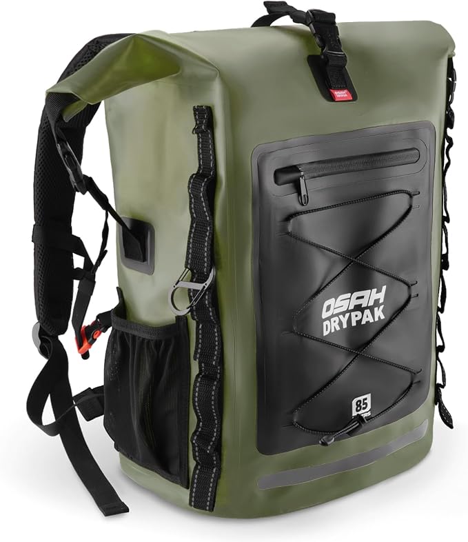 OSAH DRYPAK Waterproof Backpack Dry Bag 35L/55L/85L – Heavy Duty Roll-Top Hiking Backpack Sack Keeps Gear Dry for Travel, Kayaking, Boating, Camping, Rafting and Fishing by OSAHDRYPAK
