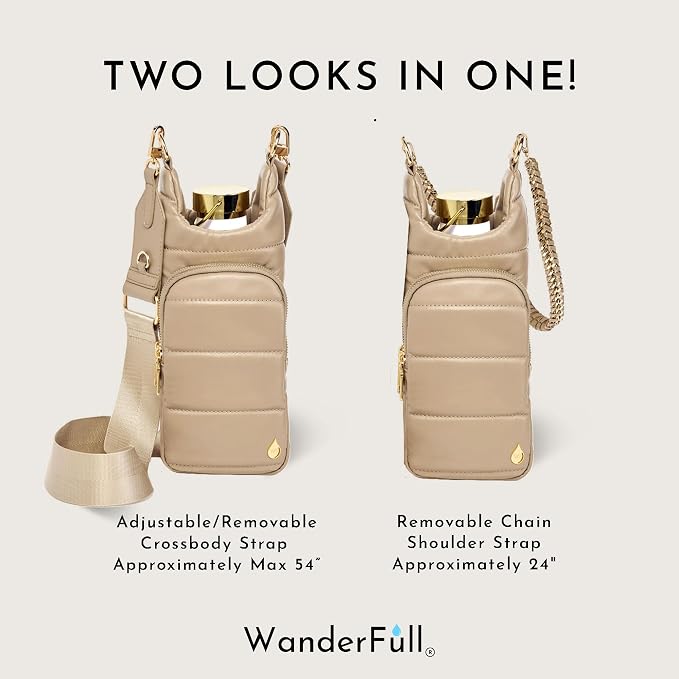WanderFull® Original HydroBag® Luxury Vegan Leather, Oprah’s Favorite Things 2024, Water Bottle Holder with 2 Straps - Image 8