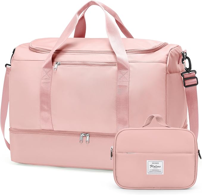 Extra Large Travel Duffel Bag, Carry-On Weekender Bags for Women Travel | Overnight Weekend Bag with Shoes Compartment for Travel Business Trips Sport Hospital, Toiletry Bag Included by SYCNB