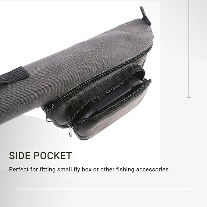 MAXIMUMCATCH Fly Fishing Rod Case with Reel Pouch, Complete Protection Bag, 9FT 2/4 Pieces Rod, Single (Gray, 9' 4sec) - Image 6
