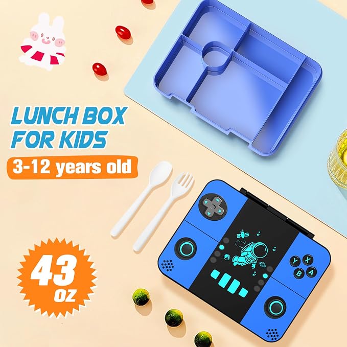 Bevalsa Backpack for Boys with 43OZ Bento Lunch Box,Insulated Lunch Bag & Pencial Case,Cool Luminous Gamer Schoolbag for Kids Teens Elementary Middle School,Bookbag Glow In The Dark - Image 4