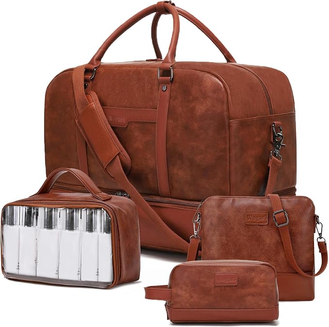 Wogarl Weekender Bag for Women Men Large Overnight Bag Travel Duffel Bag with Shoe Compartment Toiletry Satchel Bag Carry On Bag Fit 21" Laptop by Wogarl