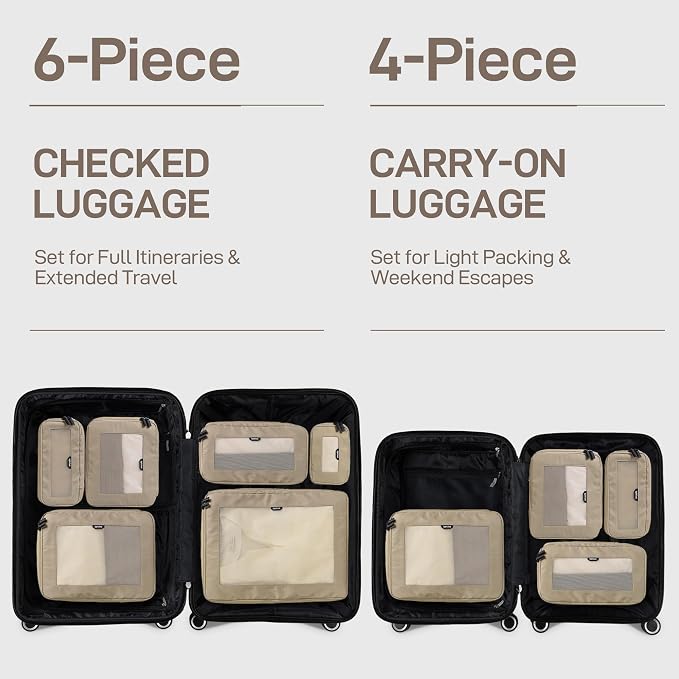 EPICKA TripCozy Compression Packing Cubes - 4 Set Durable Travel Organizer Bags with Mesh Top, Expandable Travel Accessories for Carry on, Luggage, Suitcase, Backpack (Khaki) - Image 7