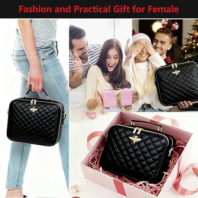Travel Makeup Bag with Light Up Mirror, Portable Makeup Bag with Led Light Women Waterproof Makeup Travel Case adjustable dividers Rechargeable Vanity Mirror with 3 Color Lights - Image 5