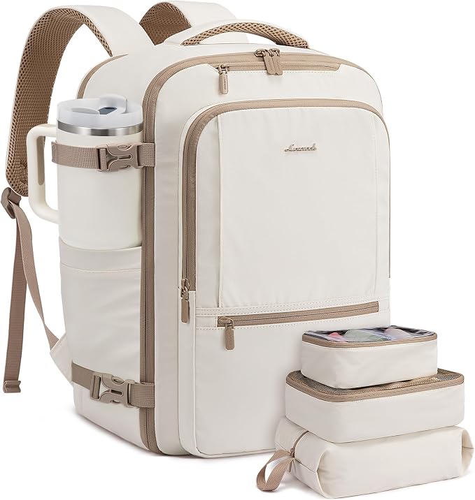 LOVEVOOK Travel Backpack for Women & Men, 40L Large Carry On Backpack Airline Approved, TSA Personal Item Weekender Bag, Water Resistant Laptop Backpack with 3 Packing Cubes for Travel Essentials by LOVEVOOK