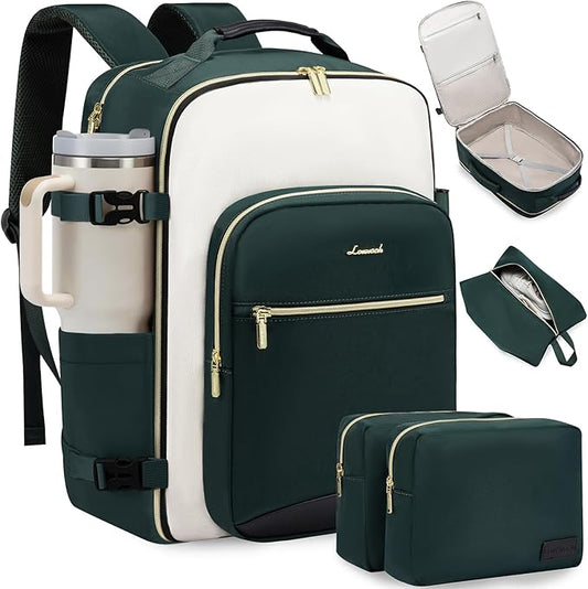 LOVEVOOK 50L Large Travel Backpack for Women & Men, Carry on Backpack Airline Approved, Waterproof Travel Essentials fits 18" Laptop, TSA Personal Item Travel Bag Sports Backpack with 3 Packing Cubes by LOVEVOOK