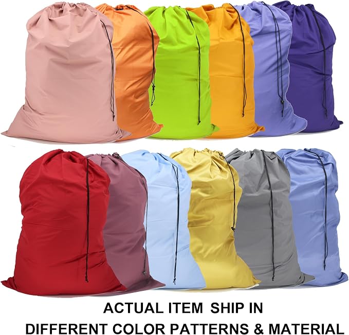 Extra Large Laundry Bag 30"x40" – 12 Pack Mixed Color Drawstring Bags for College, Dorm, Family – Color-Coded Laundry Sorting Set, Machine Washable - Image 2