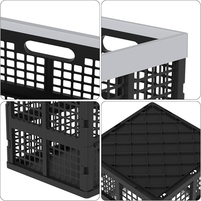 18 L Collapsible Milk Crates, Plastic Stackable Storage Crate, 3-Pack - Image 5