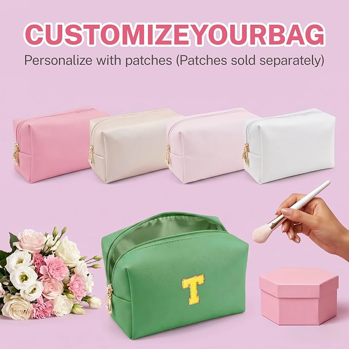 15 Pcs Makeup Bag Bulk PU Cosmetic Pouches Preppy Waterproof Travel Toiletry Bags Aesthetic Storage Organizer Bags Party/Birthday Gift Favors for Teen Girls Women (Vivid Series) - Image 4