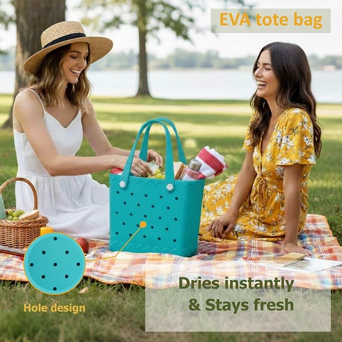 Rubber Beach Bag Waterproof Durable Large Tote Bag for Beach Sports Pool Swim Travel EVA Tote - Image 5