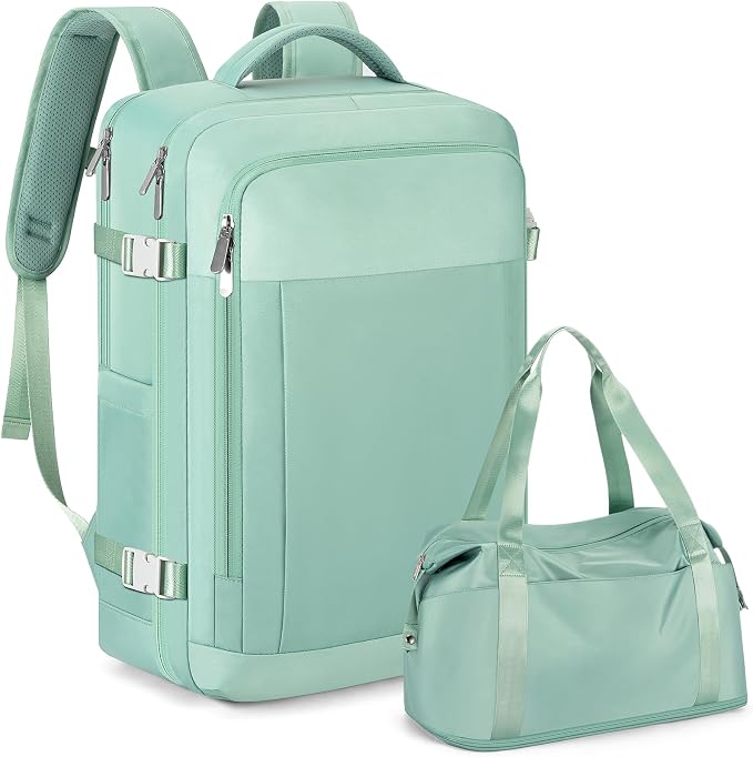 RDTGO Travel Backpack For Women,Personal Item Travel Bag Fits 17" Laptop,Flight Approved Carry-On Backpack, Hiking Backpack,Waterproof Outdoor College Casual Daypack (Green) by RDTGO