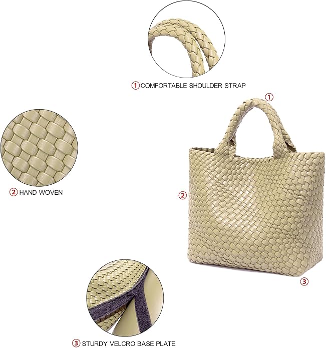 JINMANXUE Fashion Woven Bag Shopper Bag Travel Handbags and Purses Women Tote Bag Large Capacity Shoulder Bags - Image 6