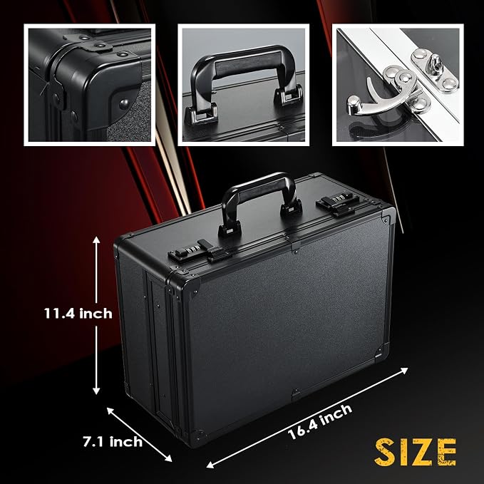 Yueieoun Barber Case 6 Clippers Sliding Tray, Profesional Barbers Briefcase Tool Case, Barber Cases for Clippers and Supplies, Hair Scissors Trimmer Organizer, Salon Hair Grooming Hard Travel Suitcase - Image 6
