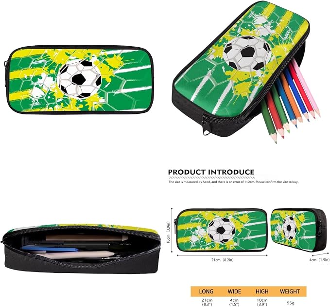 4Pcs Football Backpack for Boys with Lunch Box 8-10 Boys Bookbag with Pencil Case Water Bottle Sleeve Preschool Elementary Student Teens Kids School Bookbag Set - Image 7
