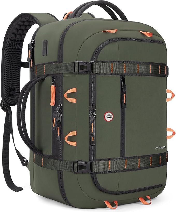 40L Travel Backpack 17.3" Laptop Carry On Duffel Flight Approved | TSA Approved, Wet & Dry Compartment, Water Resistant, Anti-Theft Pocket, Luggage Strap, USB Charging Port by OTTOBAG