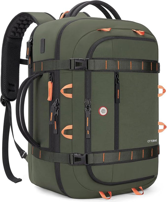 40L Travel Backpack 17.3" Laptop Carry On Duffel Flight Approved | TSA Approved, Wet & Dry Compartment, Water Resistant, Anti-Theft Pocket, Luggage Strap, USB Charging Port by OTTOBAG