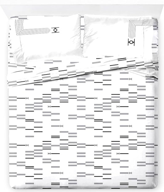 Jay Franco Sheet Set with Fitted, Flat Sheets & Pillow Cover - Ultra-Soft Bedding with Pillowcase for Room Decor, White - Star Wars, 4 Piece King by JayFranco