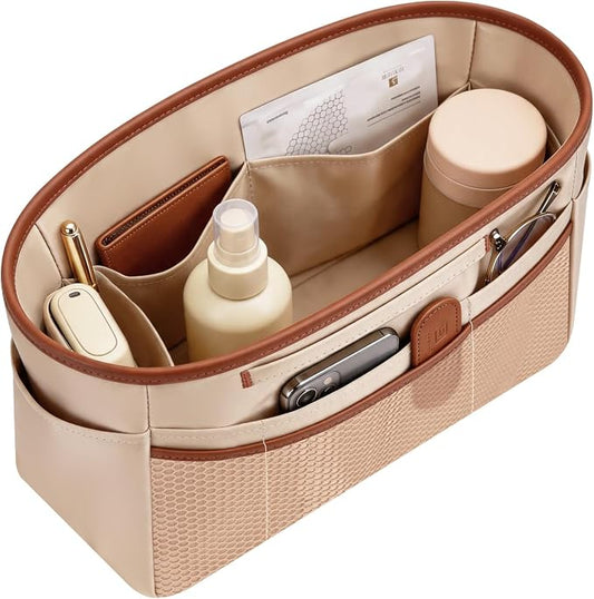 GIVLEFLY Purse Organizer Insert for Tote Bag, 9.84 Inch Satin Bag Organizer, Multi Pocket Handbag Organizer for Everyday Totes by GIVLEFLY