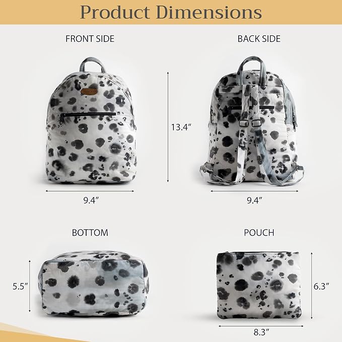 Maison d' Hermine Backpack for Women Men Cotton Shoulder Multipurpose Rucksack with Small Pouch Lightweight Multi Pocket Bag for Travel Work Beach Perfect for Spring Summer (Cheeta) - Image 5