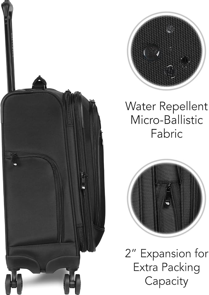 Wally Bags Solutions 20” Expandable Spinner Carry-On with Padded Laptop and Electronics Pockets - Image 5