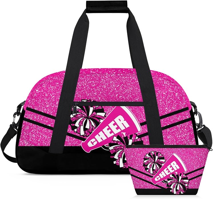 Cheerleading Dance Bag for Women Cheer Team Sport Gym Makeup Cosmetic Bag 2 Pcs Set by Mardesigns