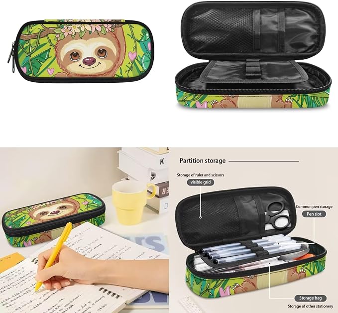 Custom Sloth Girls Bookbag Kids Backpack for Girls Elementary Kindergarten Preschool Personalized School Bag with Lunch Bag and Pencil Box Set 3-in-1 Casual Daypack - Image 6