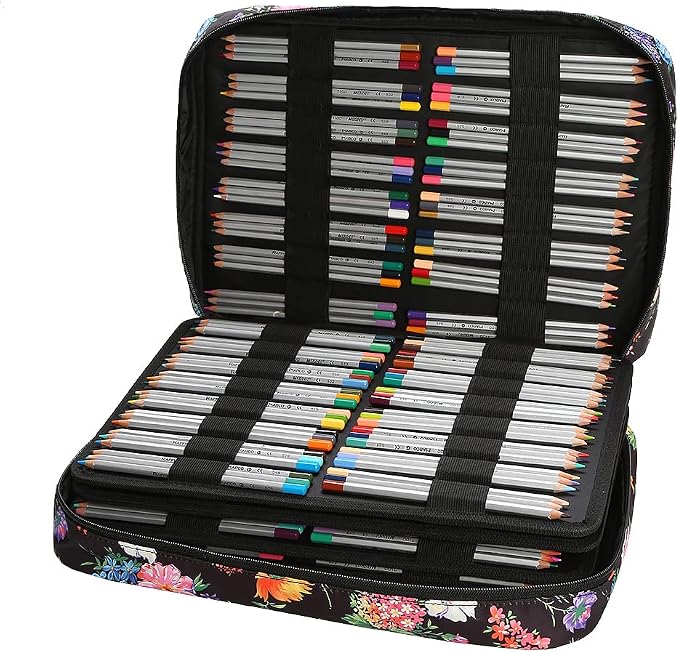 Lbxgap Portable Colored Pencil Case Holds 480 Slots Pencils or 320 to 328 Gel Pens Large Capacity Pencil Organizer with Handle Strap Handy for Colored Pencils & Gel Pen - Image 4
