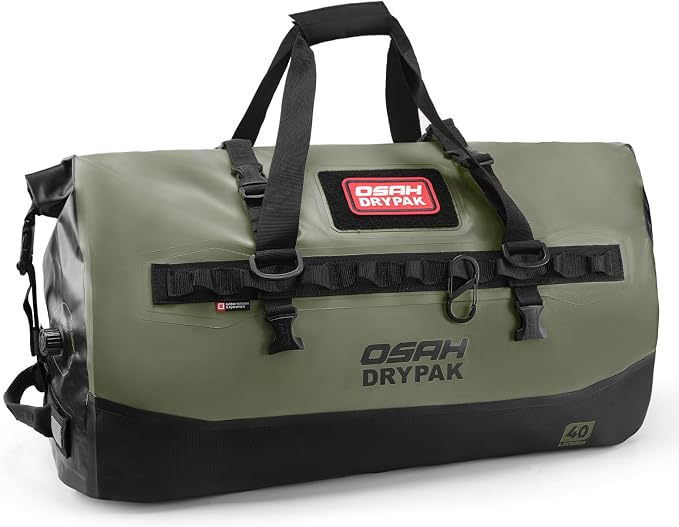 OSAH DRYPAK Waterproof Duffel Bag 25L/40L/60L – Heavy-Duty Motorcycle Tail Bag, Roll-Top Dry Bag for Travel, Camping, Boating, Kayaking, Outdoor Adventure by OSAHDRYPAK