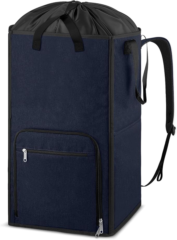 Bukere Laundry Basket, Laundry Backpack Bag for Guys Girls Boys, 2 in 1 Laundry Hamper for College Dorm Room Essentials, Adjustable Shoulder Straps, Freestanding Laundry Bag for Laundry Room, RV by Bukere