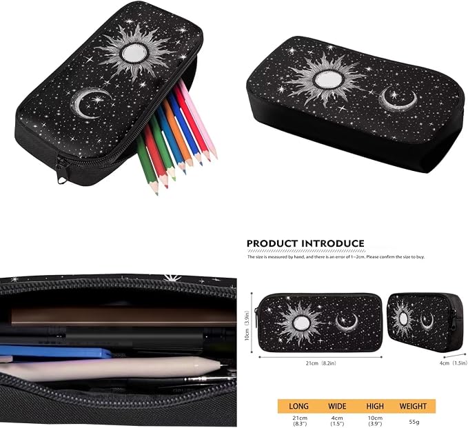 Sun & Moon & Stars 4 Piece Backpack Set for Boys 5-12 Cool Bookbag with Lunch Box Kids Kindergarten Primary Daypack with Zipper Pencil Pouch Portable Water Bottle Holder for Back to School - Image 5